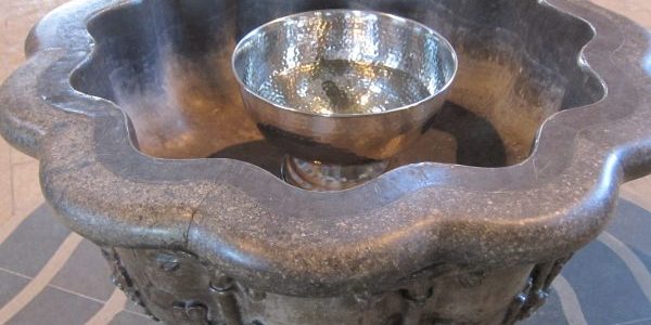 Peterborough Cathedral baptismal font, photo by Ana Gobledale