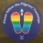 Wells Cathedral, rainbow Pilgrim footsteps — Ana Gobledale