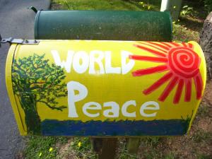 Peace Postbox, Bellingham, Washington   USA -- artwork by Jenny & Lucy -- photo by Ana Gobledale