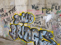 Bethlehem Unwrapped - sign closeup Build Bridges