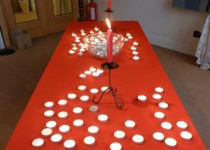Prayer candle table,, London UK -- Ana Gobledale