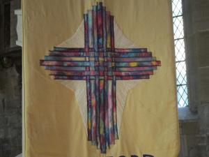 Rainbow cross, Holy Trinity, Bradford on Avon, UK