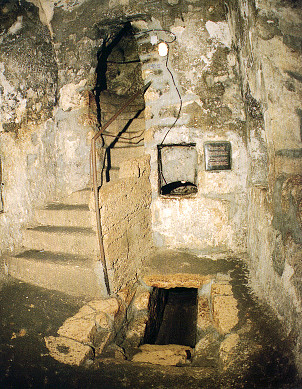 Tomb of Lazarus interior, Bethany -- Earl Roberts